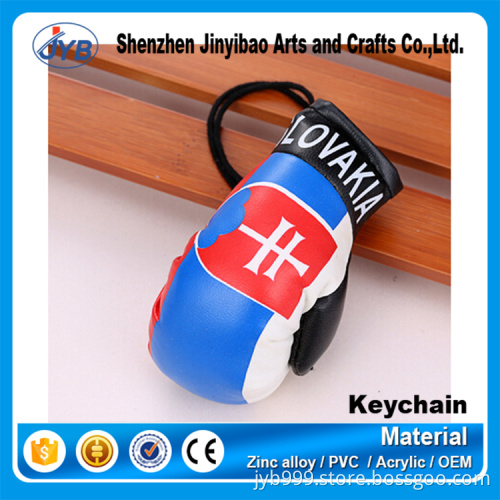 custom various cotton stuffing toy key ring boxing glove keychain